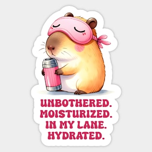 Unbothered Capybara Funny Sticker